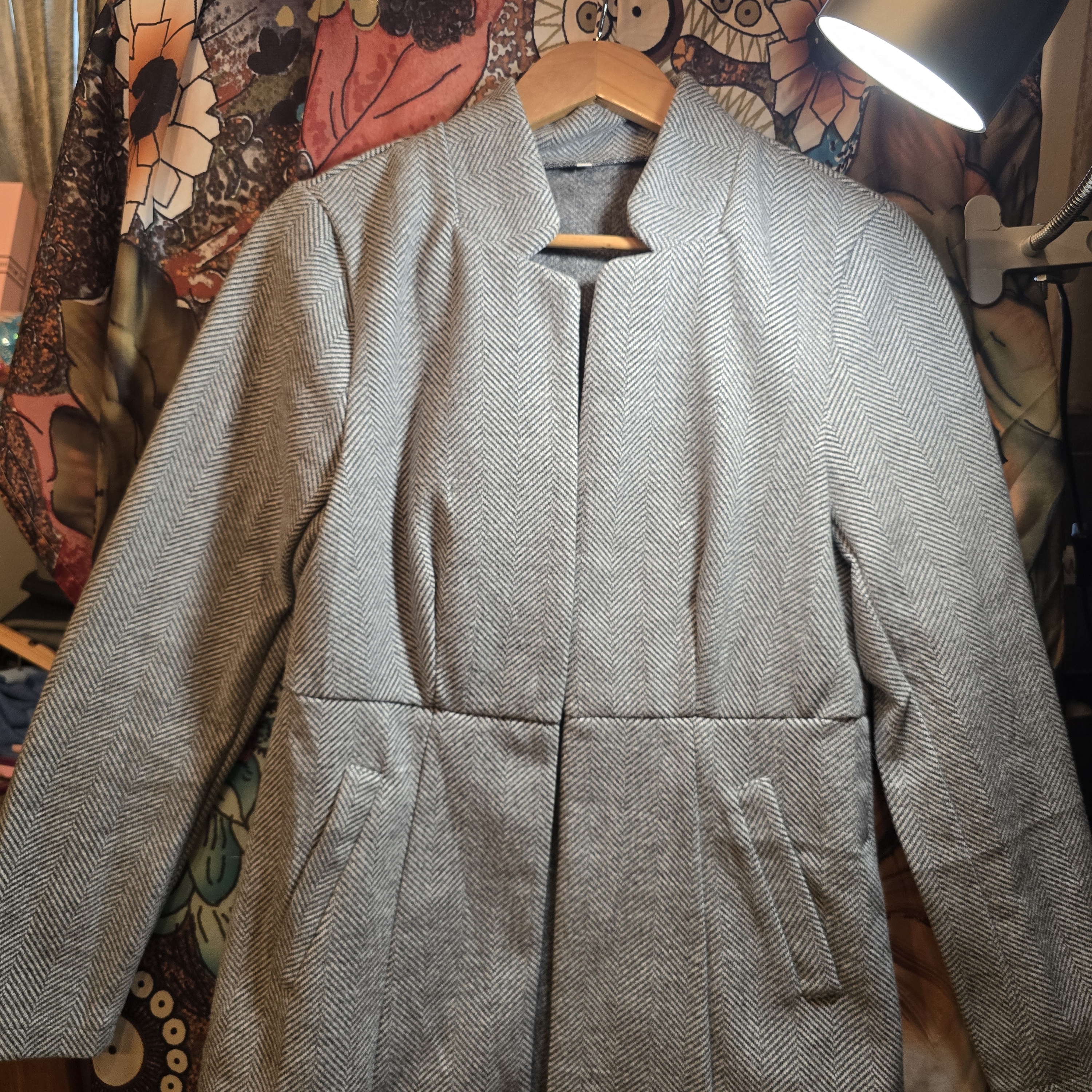 Elegant Gray Women's Pea Coat